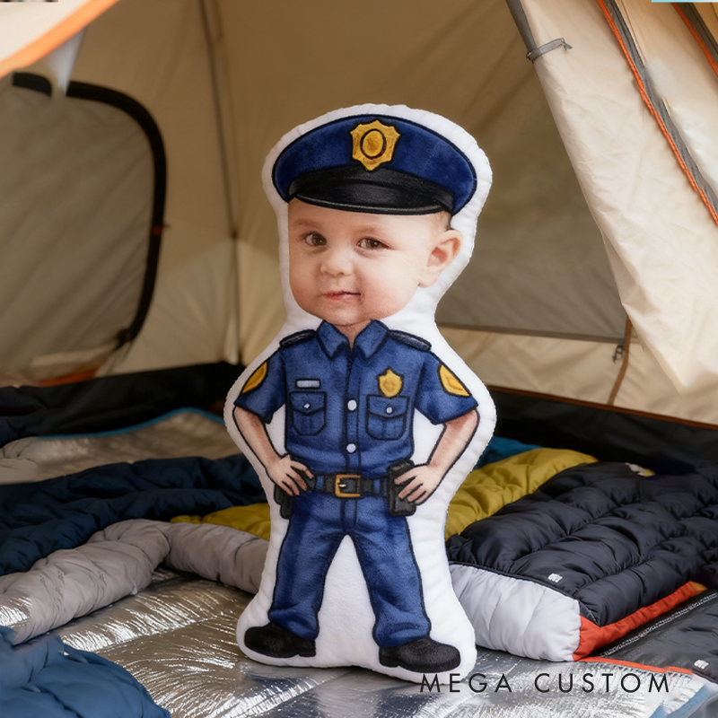 Personalized Policeman Pillow with Custom Face Design 3D Print Pillow Police Pillow Gift