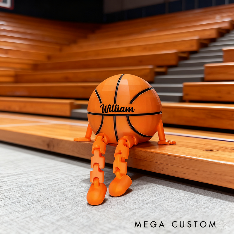Personalized Basketball Decor with Dangling Legs and Custom Name