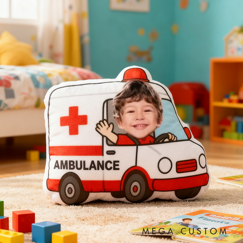Personalized Ambulance Pillow with Custom Face Design 3D Print Pillow Gift
