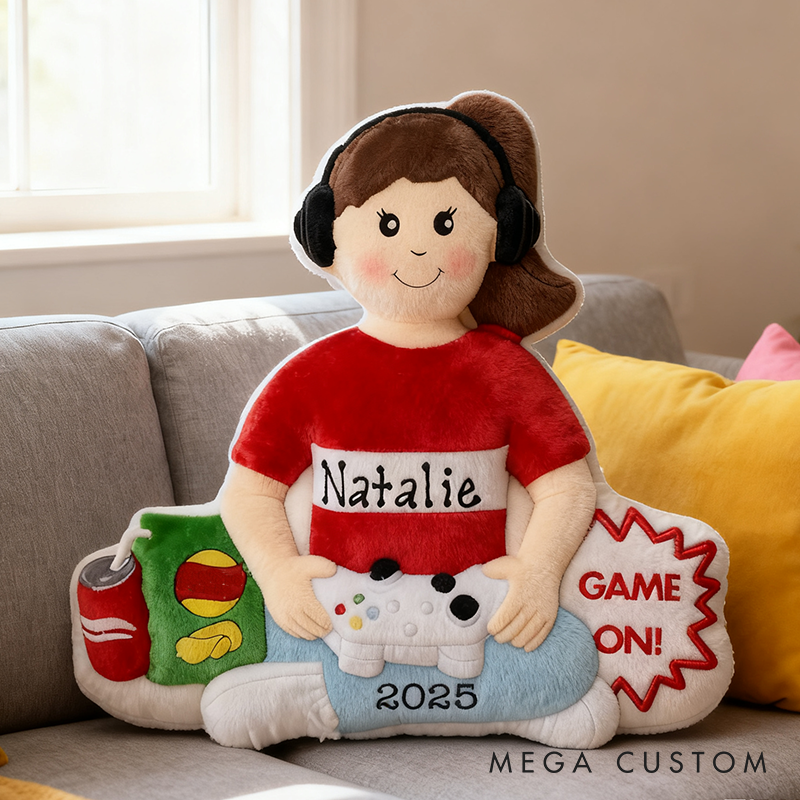 Personalized Graphic 3D Print Gamer Girl with Video Game Controller & Headset Custom Christmas Gift for Game Geek Lover