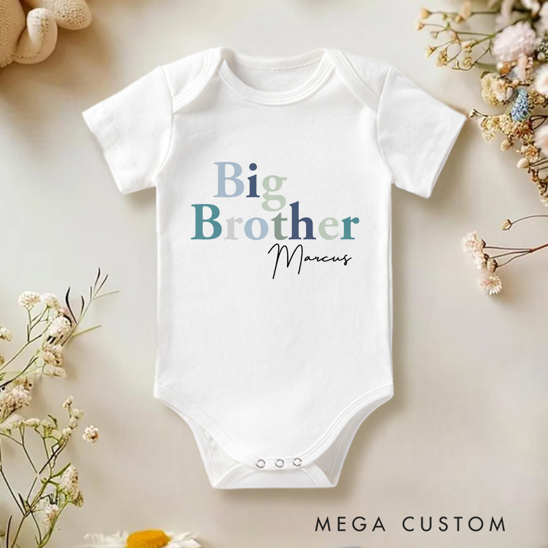 Personalized Big Brother Baby Twin Onesie New Brother Gift Newborn Gift