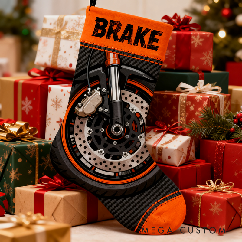 Personalized Motorcycle-Themed Christmas Stocking for Enthusiasts Family Christmas Gifts Xmas Gift