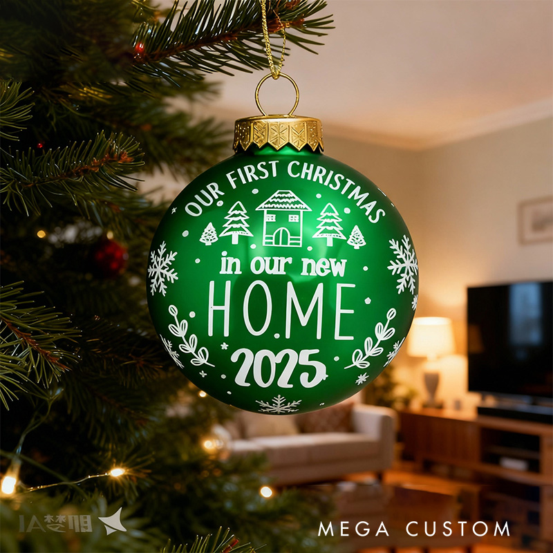 Personalized First Christmas Ornament Our New Home 2025 Red Holiday Decoration Custom Keepsake Gift for Celebrating New Beginnings and Family Gifts
