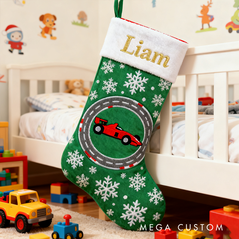 Personalized Formula Racing Christmas Stocking Family Christmas Gifts Xmas Gift