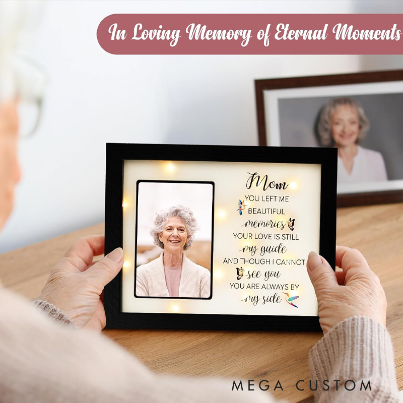Personalized Sympathy LED Shadow Box Picture Frame Memorial Gift for Loss of Mom Bereavement Gifts in Memory of Loved One