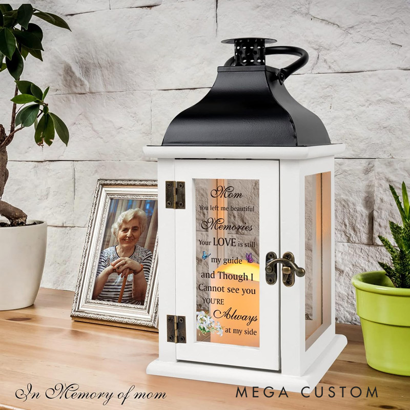 Personalized Memorial Lantern Bereavement Gifts in Memory of Loved One with LED Candle and Remote Sympathy Gifts