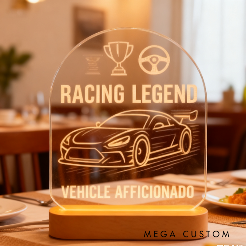 Personalized Racing Car Gift Custom Driver Name Decor Car Motorsport LED Night Light Lover Gift Race Fan Lamp