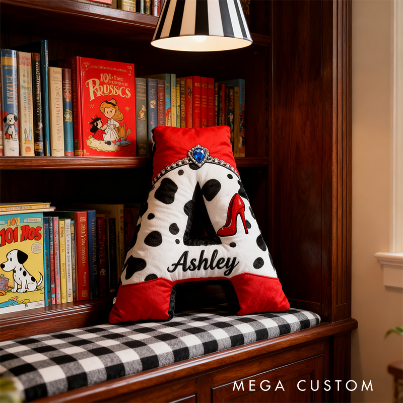 Personalized Graphic 3D Print Vintage Cartoon Movie Alphabet Shaped Pillow for Cartoon Lovers Initial Pillow Christmas Gift for Kids