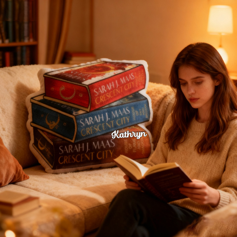 Personalized Book Throw Pillow Book Lover Pillow Bookish Pillow with Name for Reader Bookworm Gift for Reading Lover Pillow