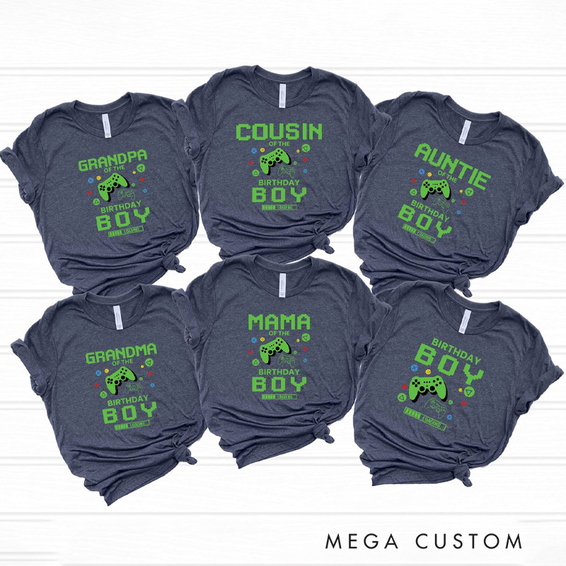 Personalized Gamer Birthday Shirt Custom Matching Family Birthday Shirts Video Game Birthday Theme Gift for Game Geek Lover