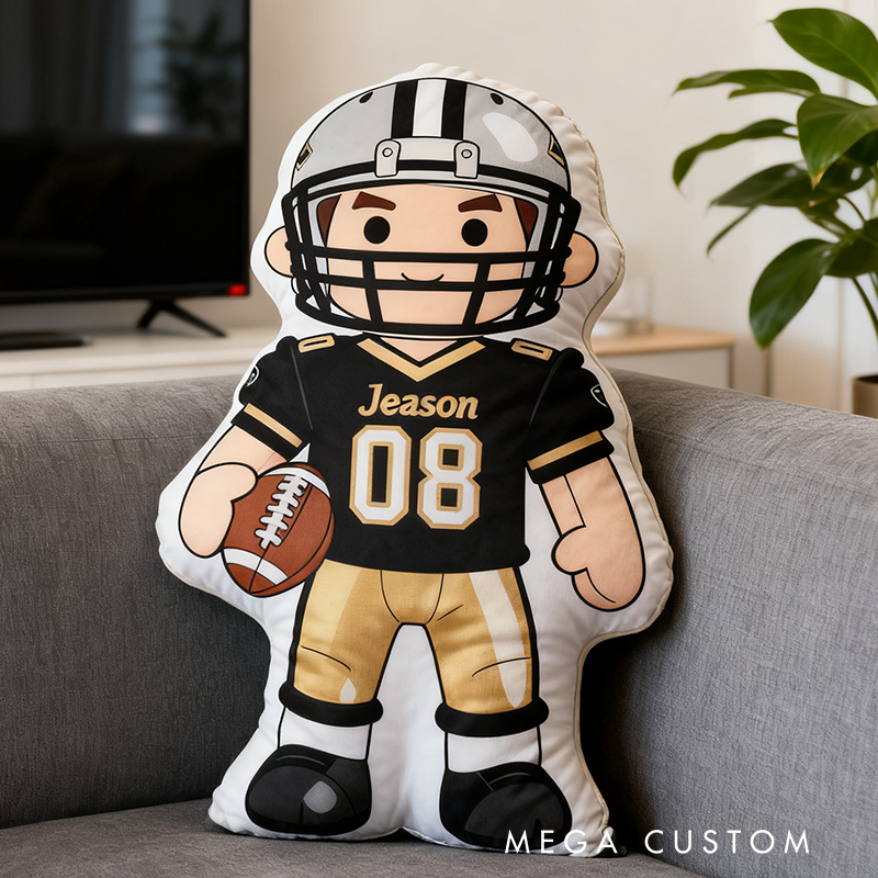 Personalized Football Player Pillow with Your Name and Number The Ultimate Gift for Little Fans