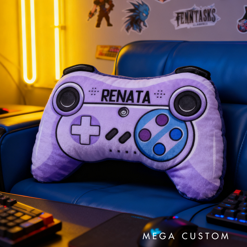 Personalized Game Controller Pillow Funny Kid Gamer Pillow Gift for Geek Game