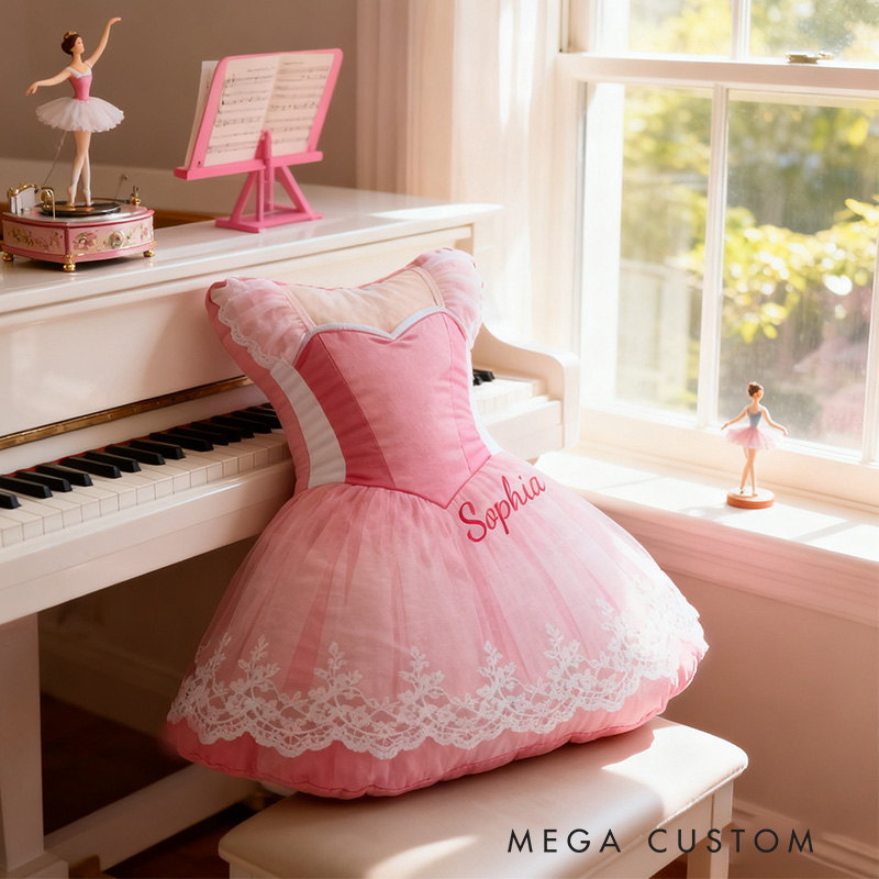 Personalized Graphic 3D Print Ballet Dress Shaped Pillow for Dance Lovers Pillow Christmas Gift for Kids