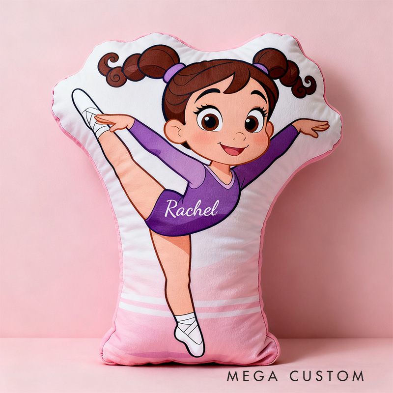 Personalized Cartoon Gymnastic Girl Shaped Pillow for Gymnastic Lovers Pillow Christmas Gift for Kids