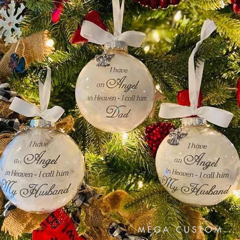 Personalized Angel In Heaven Memorial Ornament Angel Wings Charm Ornament Christmas Ornament In Loving Memory Gift