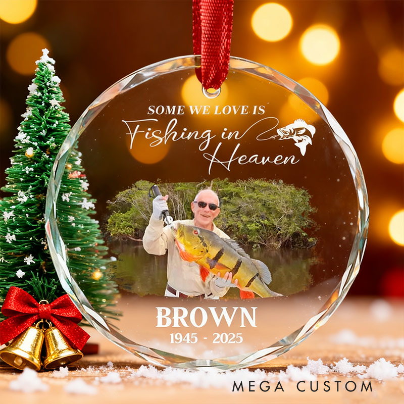 Personalized Fishing in Heaven Memorial Ornament Remembrance Gift Fishing In Heaven Fishing Memorial Ornament for Family