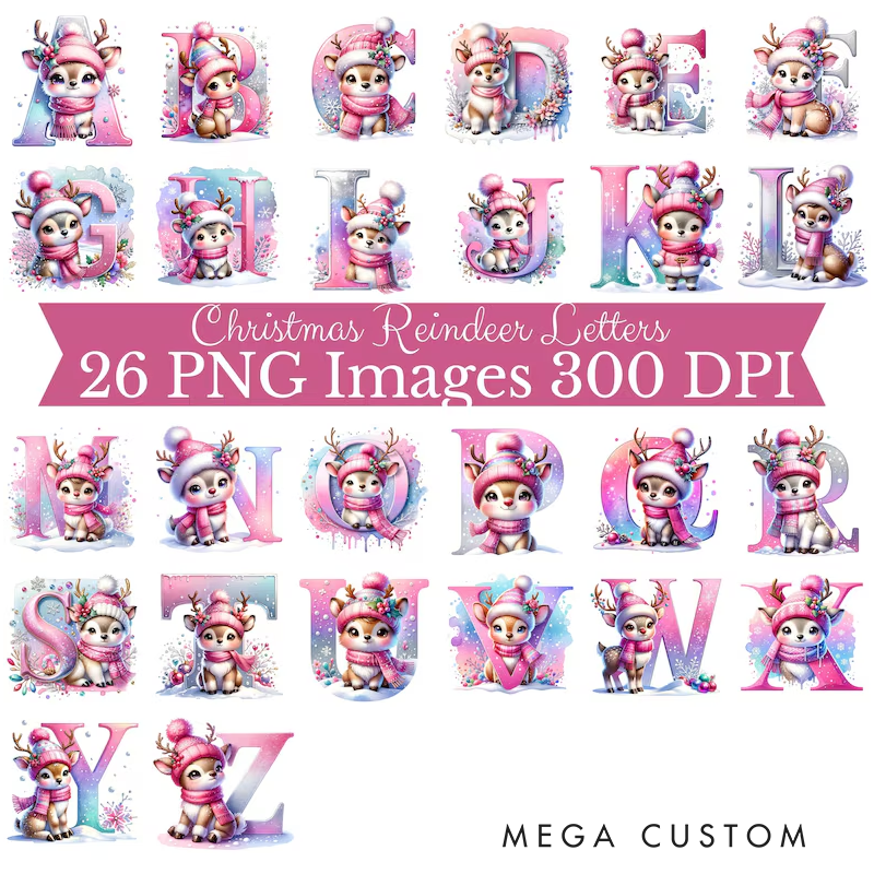 Personalized Pink Reindeer Christmas Ornament with Name Home Decor Christmas Gift for Family