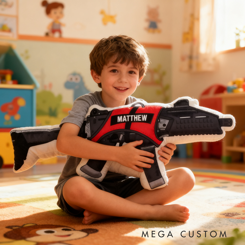 Personalized Emotional Support Gun Pillow for Kid Custom Funny Pillow with Name Adventure Lover Gift