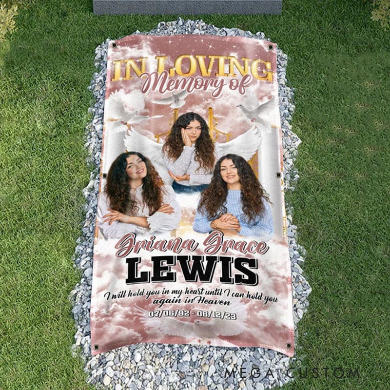 Personalized Photo In Loving Memory Of Memorial Grave Blanket Waterproof Blanket Remembrance Gift 