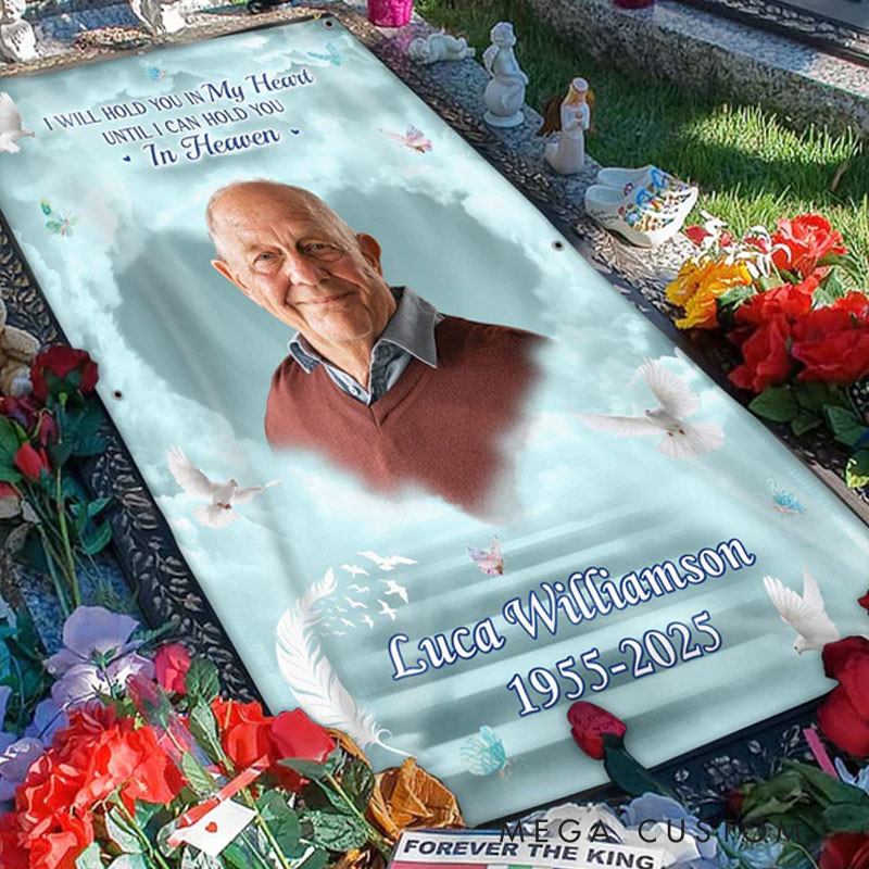 Personalized Photo Always In Our Hearts Never Forgotten Grave Blanket Waterproof Blanket Remembrance Gift 