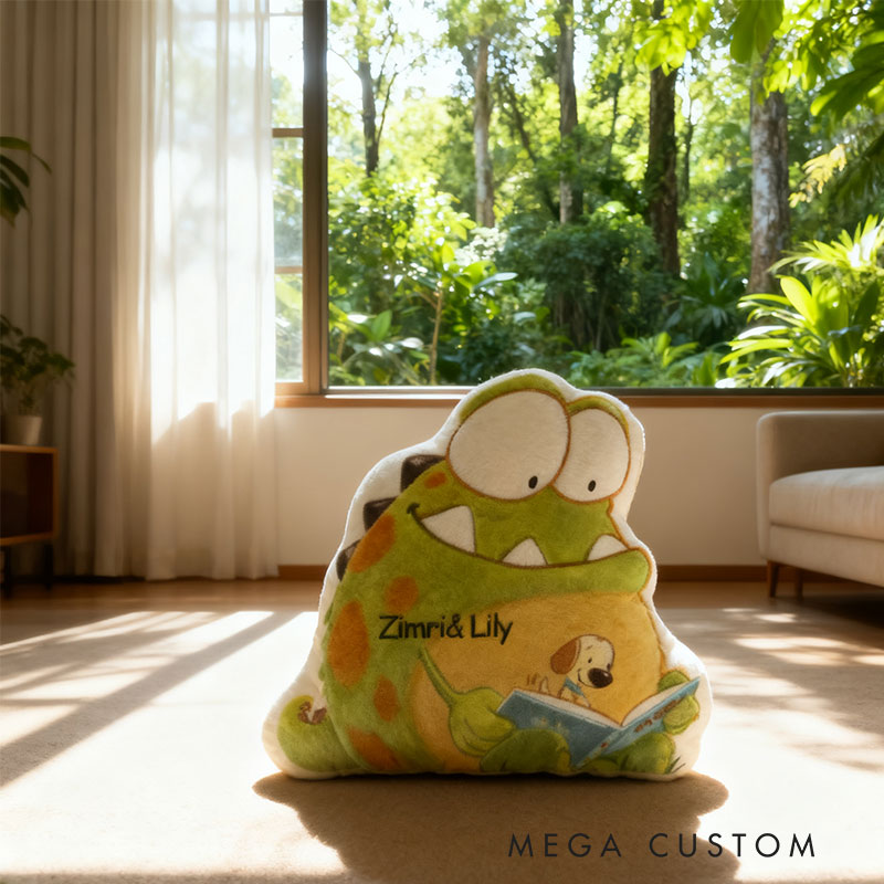 Personalized Monster Tales Reading Pillow Graphic 3D Print Custom Name Gift for Reading Lovers