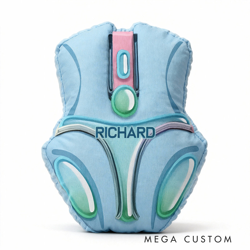 Personalized Graphic 3D Print Gamer Mouse Shaped Pillow for Game Lovers Plush Pillow Christmas Gift for Kids