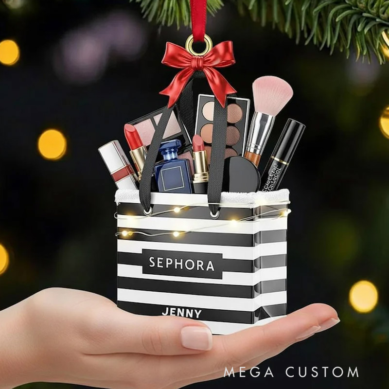 Personalized Beauty Brush Tree Decor Christmas Ornament for Makeup Lovers