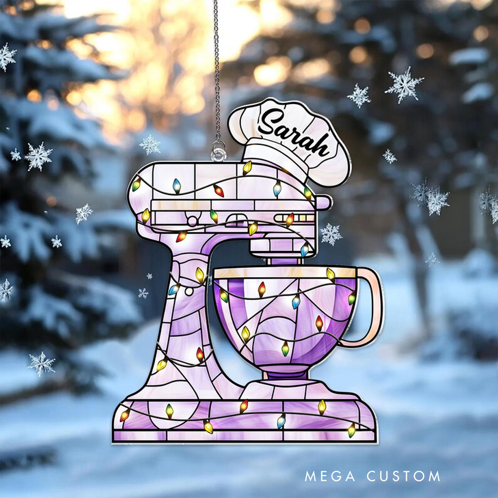 Personalized Baking Mixer 2025 Christmas Ornament for Kids Boys Girls Baker Acrylic Christmas Decoration Bakery Ornament Baking Lover Christmas Gift