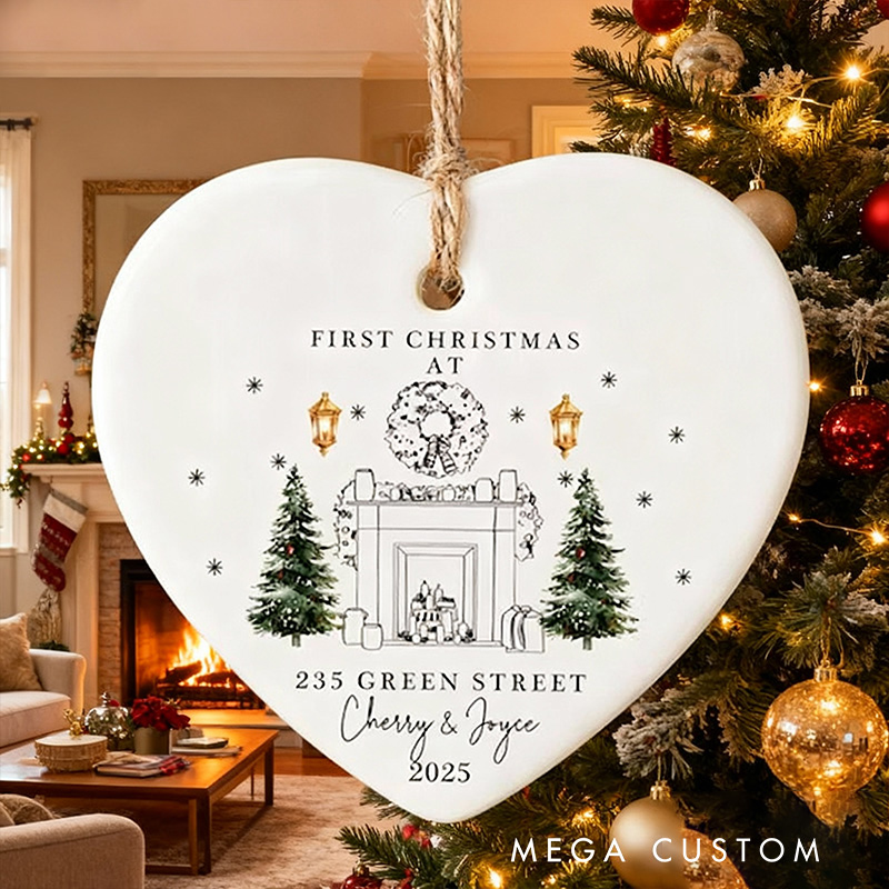 Personalized Christmas New Home Baubles with Address and Name Cohabitation First Christmas Ornament Gift Housewarming Gift New Home 2025
