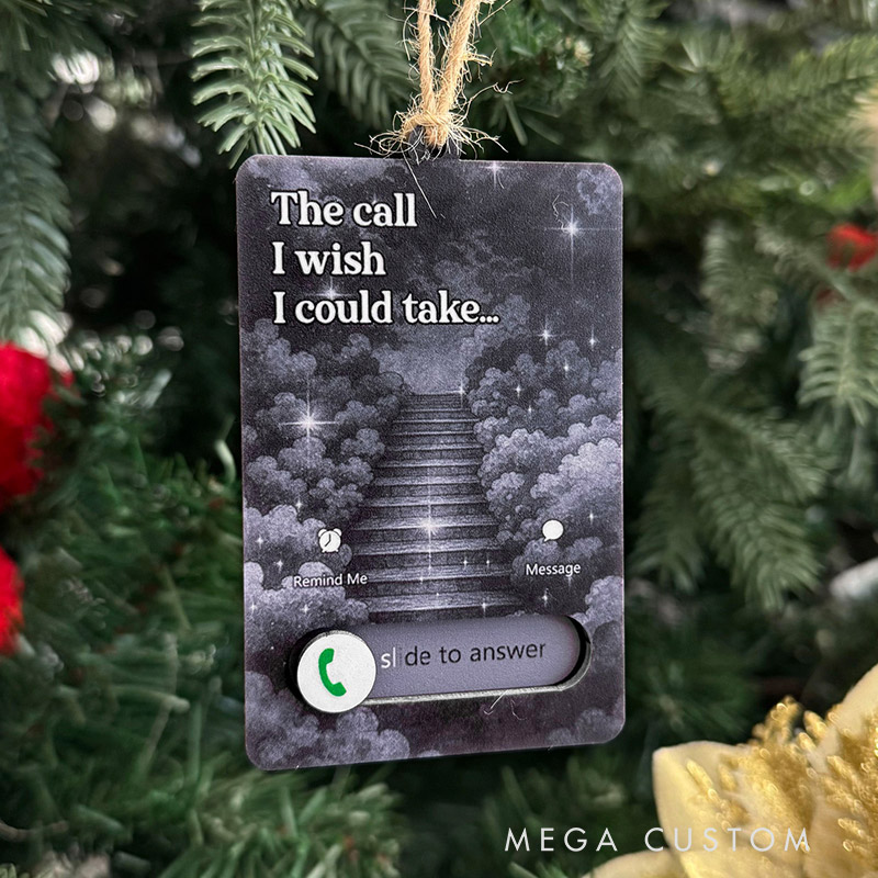 Personalized Wooden Slider Photo Ornament The Call I Wish I Could Take Memorial Gifts Christmas Ornament