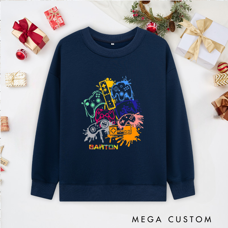 Personalized Video Game Controller Color Sweatshirt Game Day Sweatshirt Game Day Sweatshirt Funny Gaming Sweatshirt Gift for Game Geek Lover