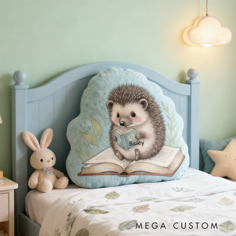 Personalized Dreamy Hedgehog Story Pillow Graphic 3D Print Gift for Reading Lovers