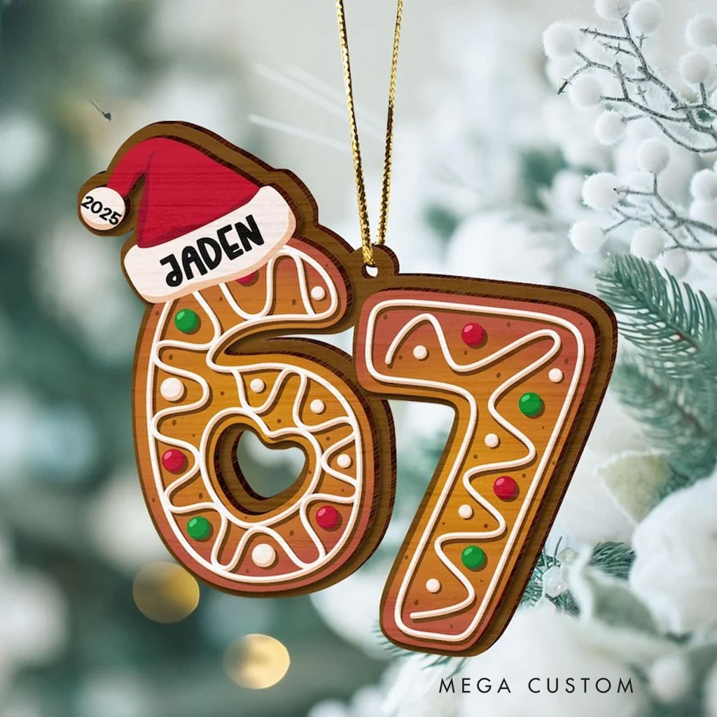 Personalized Six Seven Christmas Ornament 2D Acrylic Teen Slang Ornament Gift For Funny Teenager Ornament Gen Z Teenager Tween Ornament Christmas Gift