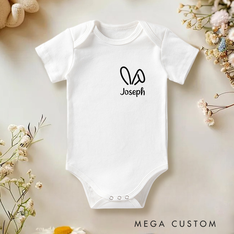 Personalized Bunny Homemade Rolls Cute Easter Inspired Design for Family and Kids Baby Onesie