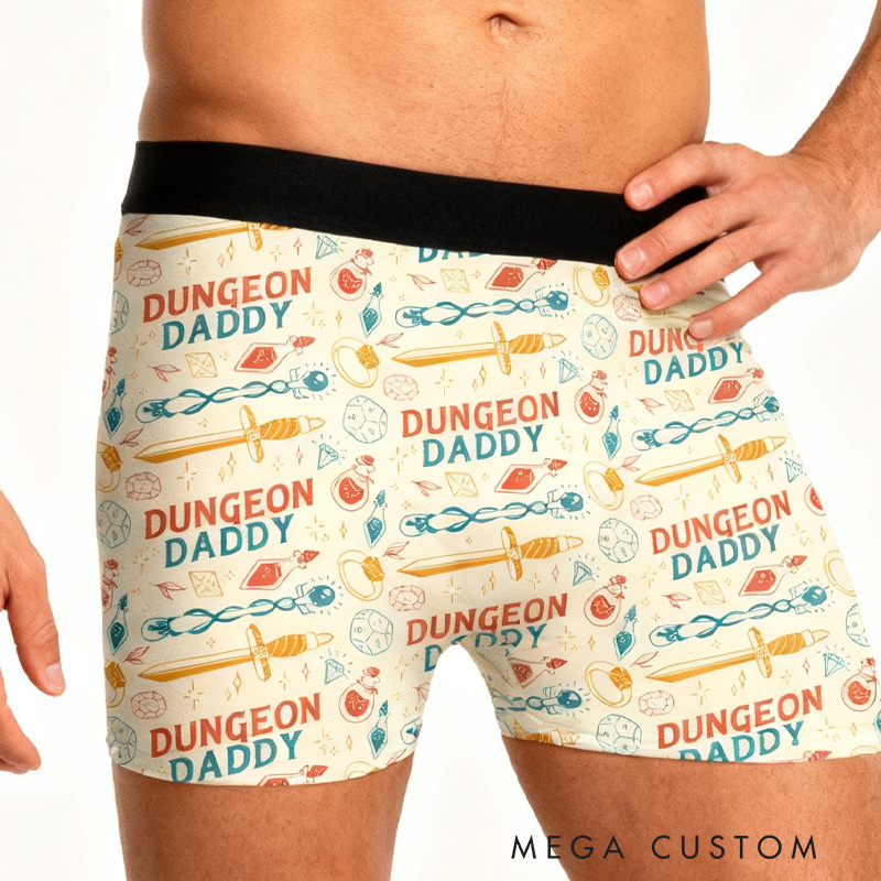 Personalized Rpg-Inspired Fun Boxer Briefs Custom Dnd Daddy Game Lover Boxer Briefs Gift for Game Geek Lover