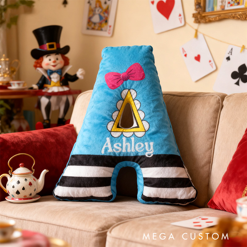 Personalized Graphic 3D Print Vintage Cartoon Movie Dreamland Alphabet Shaped Pillow for Cartoon Lovers Initial Pillow Christmas Gift for Kids