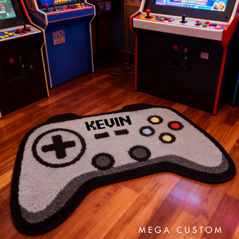 Personalized Game Controller Console Rug Doormat Gamer Room Decor Gift for Game Geek Lover