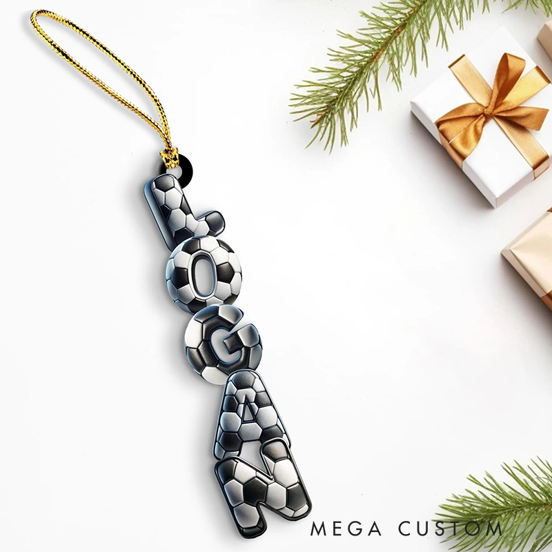 Personalized Soccer Acrylic Christmas Ornaments with Custom Name