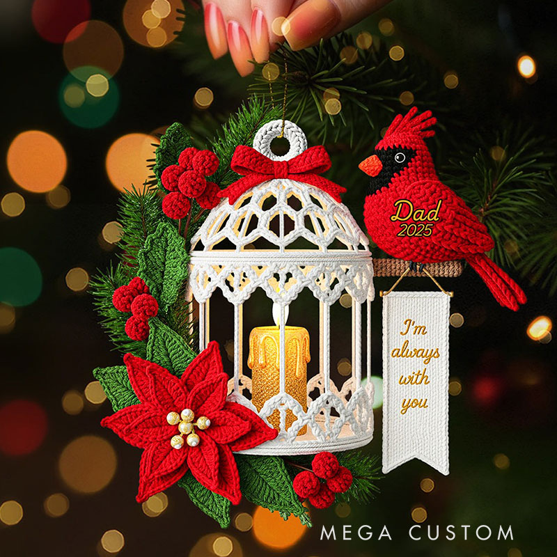 Personalized Memorial Cardinal Custom 2D Flat Acrylic Ornament Heaven Gift for Loved Ones 