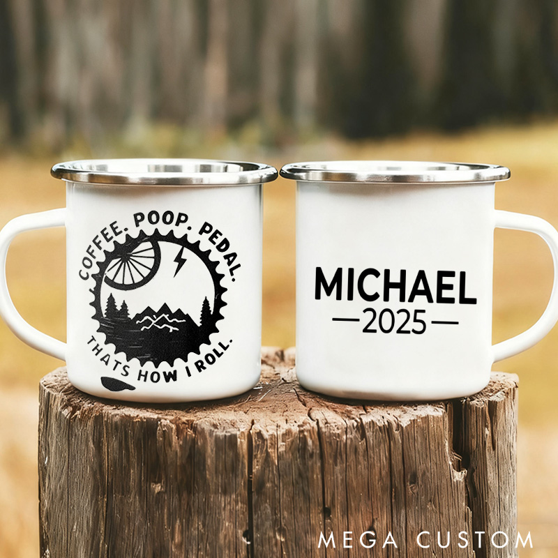 Personalized Mountain Bike This Is How I Roll MTB Cyclist Coffee Poop Pedal Mountain Biker Road Bike for Cycling Riding Lovers