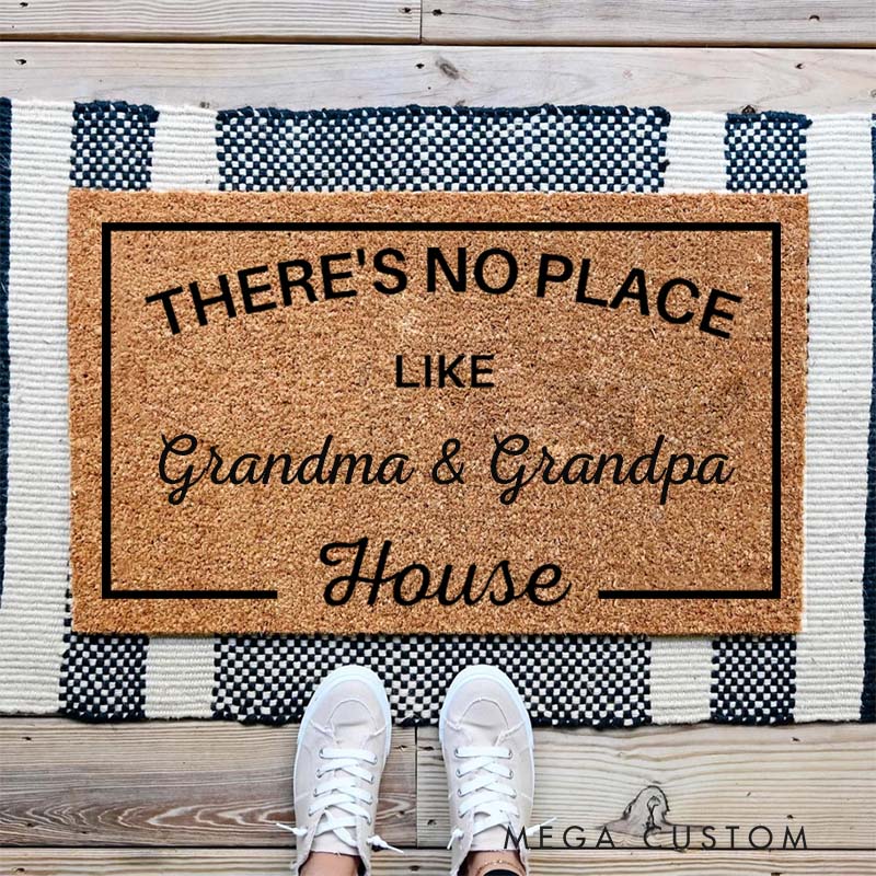 Personalized There Is No Place Like Our House Doormat Housewarming Gift Welcome Mat for New Home Indoor Outdoor Door Mat Family Home Decor Rug