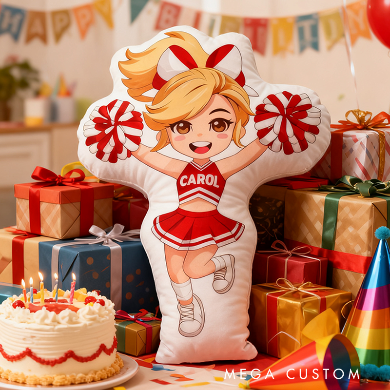 Personalized Cheerleader Pillow with Custom Name and Colors Bring Energy and Fun to Your Space