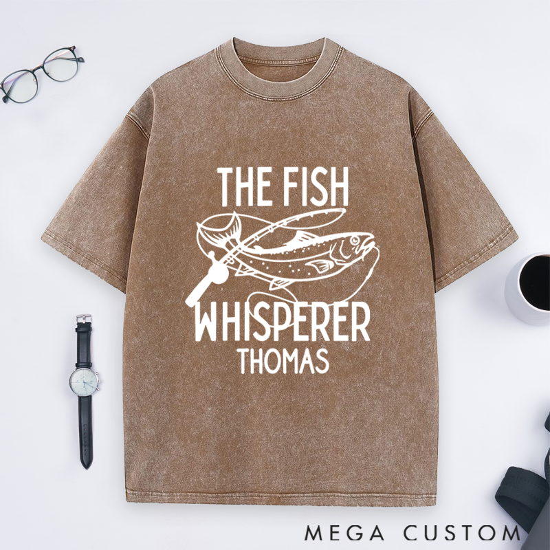Personalized Fishing T-Shirt The Fish Whisperer T-Shirt Custom Name Comfortable and Stylish Gift for Fishing Enthusiasts