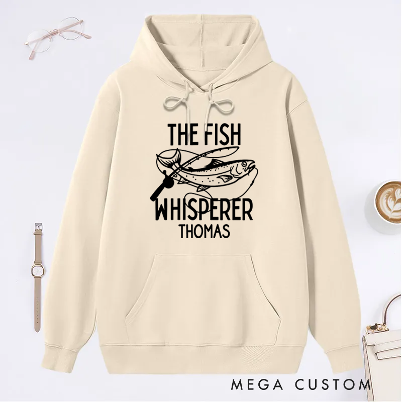 Personalized Fishing Hoodie Funny Fishing Sweatshirt The Fish Whisperer Hoodie Custom Name Warm and Comfortable Gift for Fishing Lovers