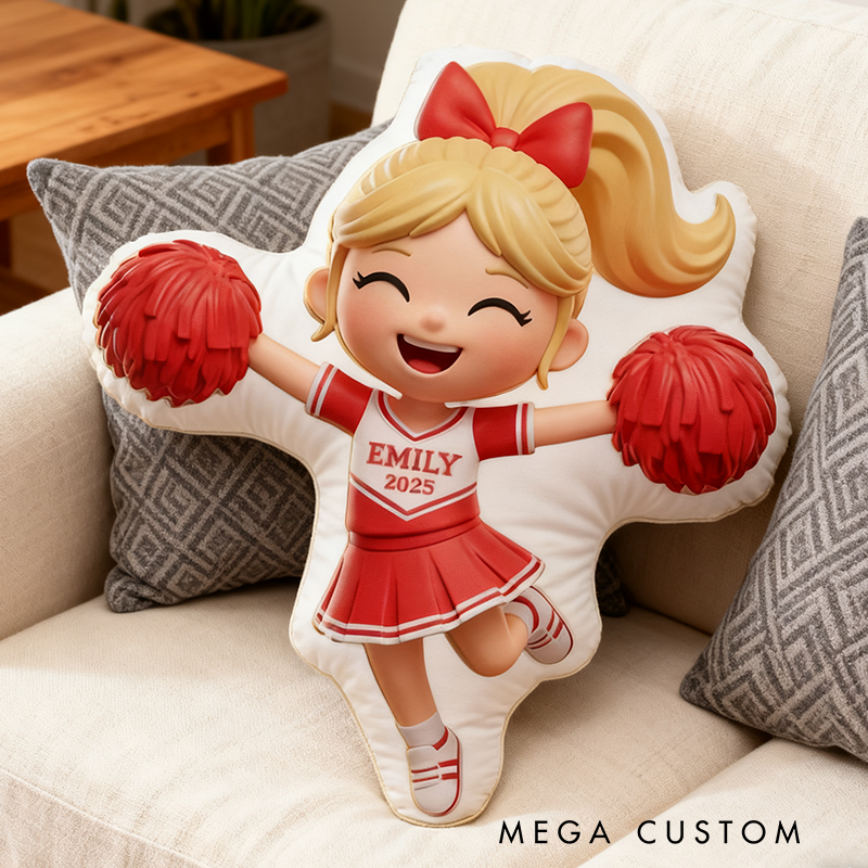 Personalized Cheerleader Pillow with Custom Name and Year for a Fun Unique Touch