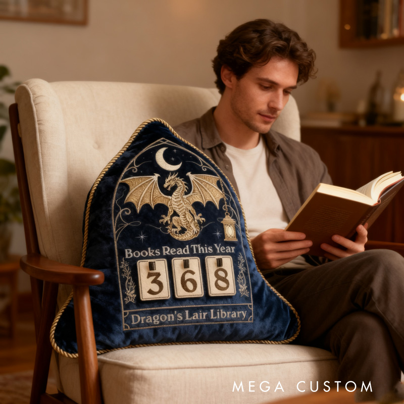 Personalized Book Read This Years Throw Pillow Night Court Books Tracker Pillow with Name Bookshelf Counter Pillow for Fantasy Book Lover Christmas Gift