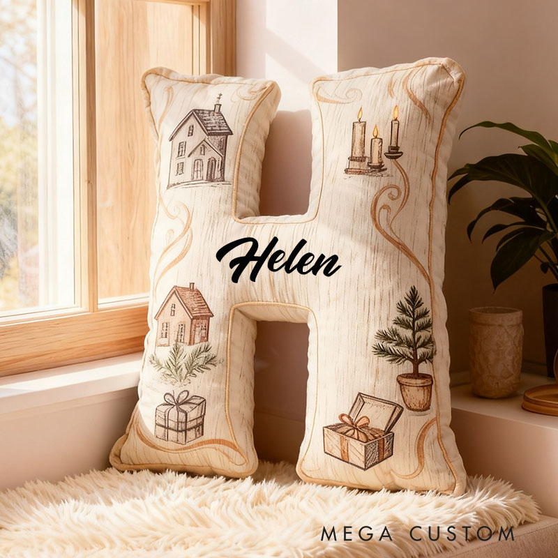 Personalized Rustic Pillow Graphic 3D Print Custom Name Cozy Home Decor with Charming House and Candle Design Soft Accent Cushion Gift for Home Lovers