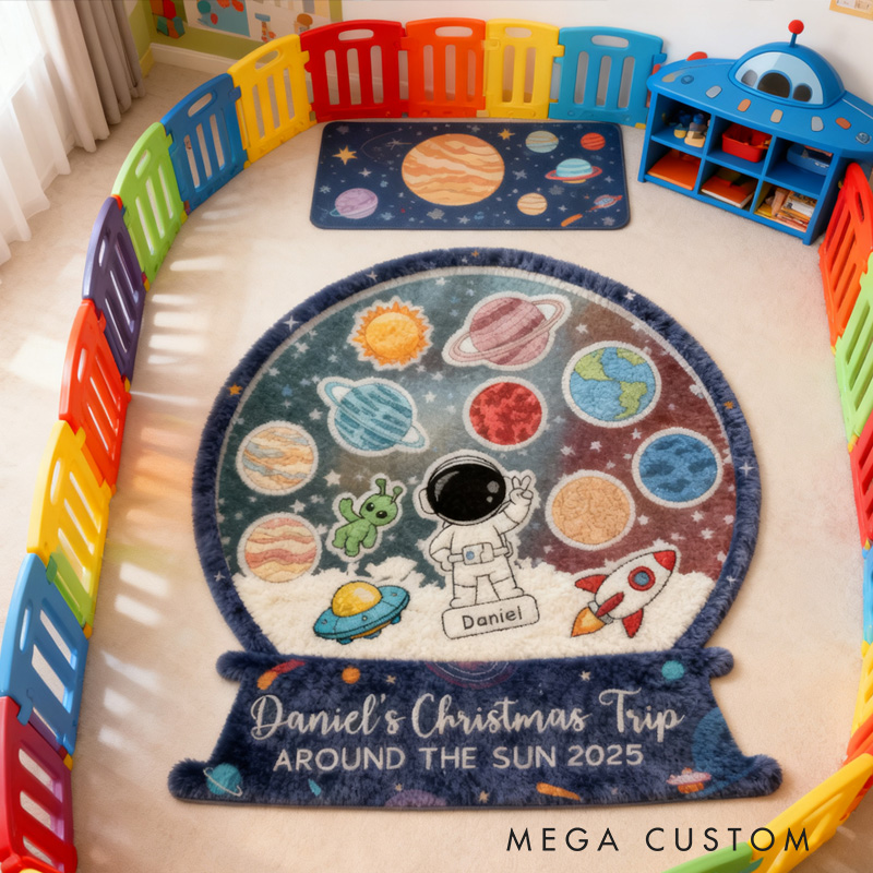 Personalized Astronaut Space Shaker Rug Doormat Outer Space Doormat Solar System Kids Rug Doormat Galaxy Planets Doormat Gifts for Kid