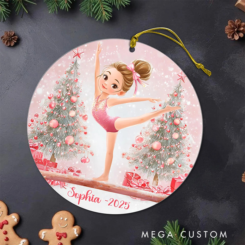Personalized Gymnast Balance Beam Acrylic Ornament for Gymnastic Lovers Ornament Christmas Gift for Kids