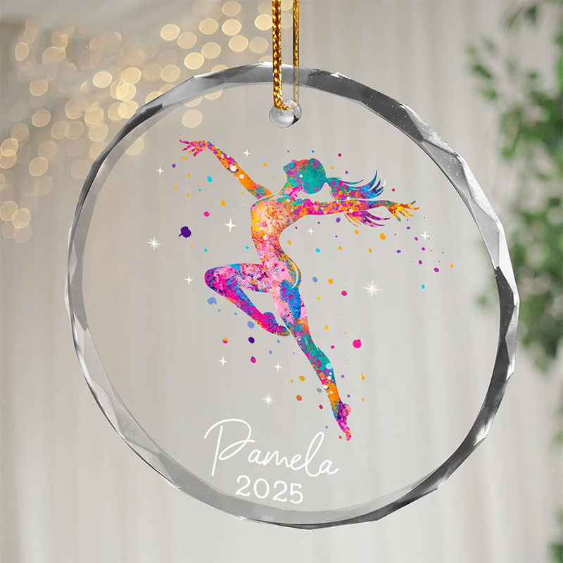 Personalized Elegant Ballet Ballerina Glass Christmas Ornament Dance Lovers Christmas Gift Dancer Xmas Gift Christmas Decor